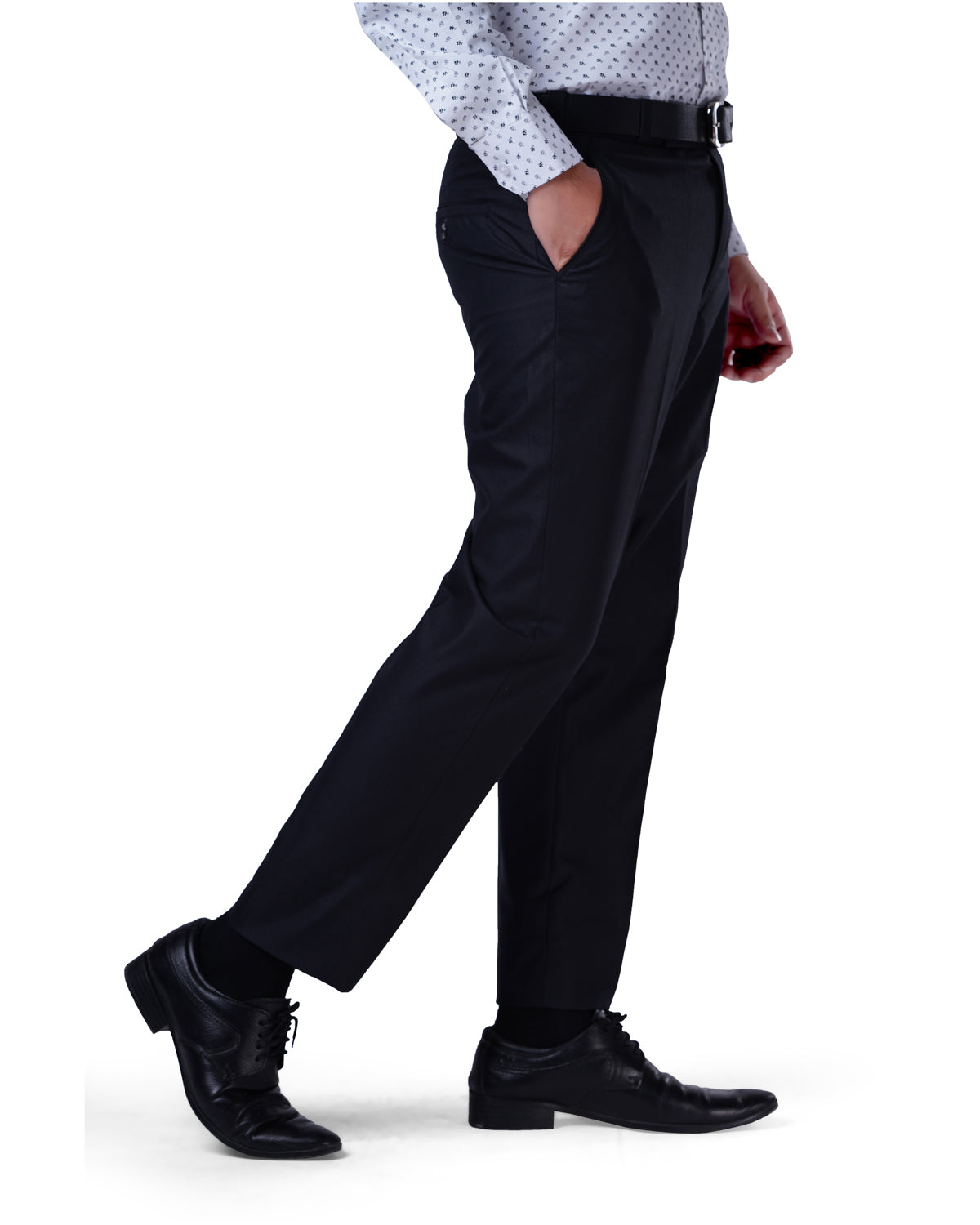 Black Heavy Brushed Cotton Stretch Dress Pant - Custom Fit Tailored Clothing